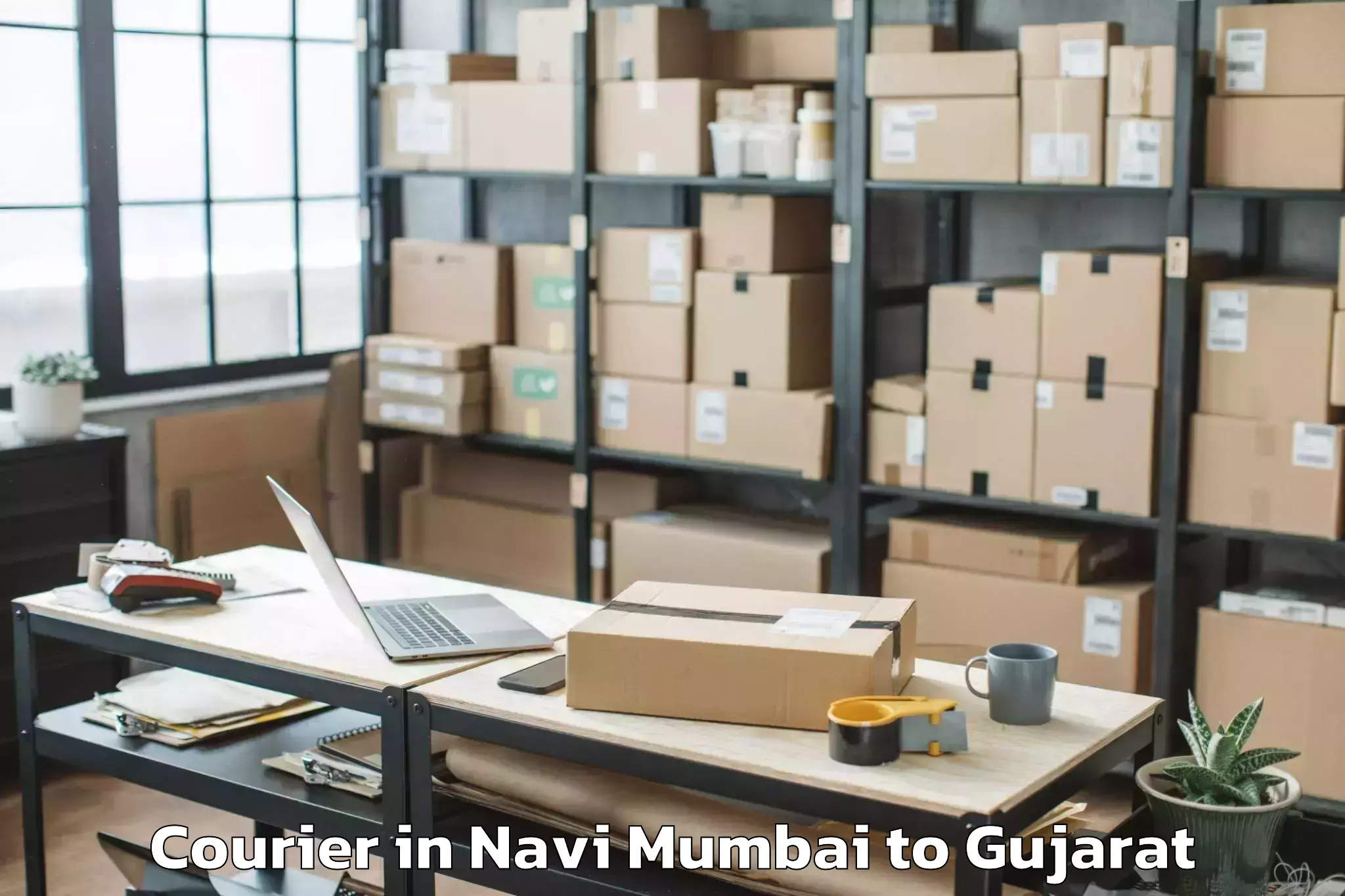 Top Navi Mumbai to Saurashtra University Rajkot Courier Available